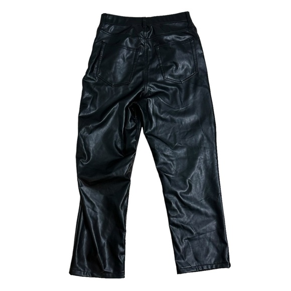 Abercrombie Vegan Leather Pants 90s Straight Curve Love Black 29 8 Extra Short - Picture 4 of 6